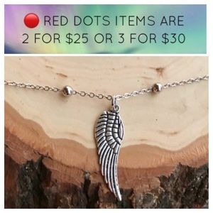 🔴SALE ! Angel wing boho steel chain necklace